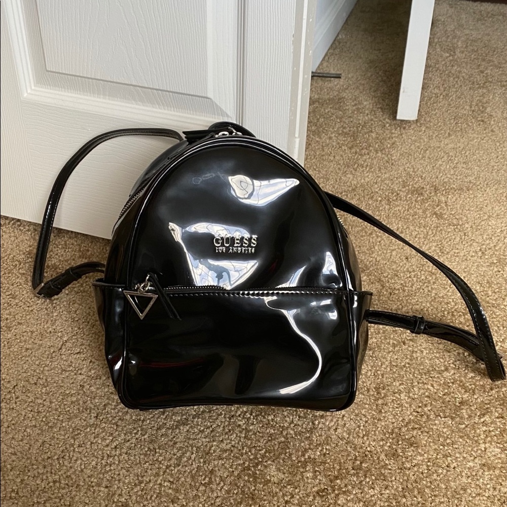 GUESS patent black bakcpack